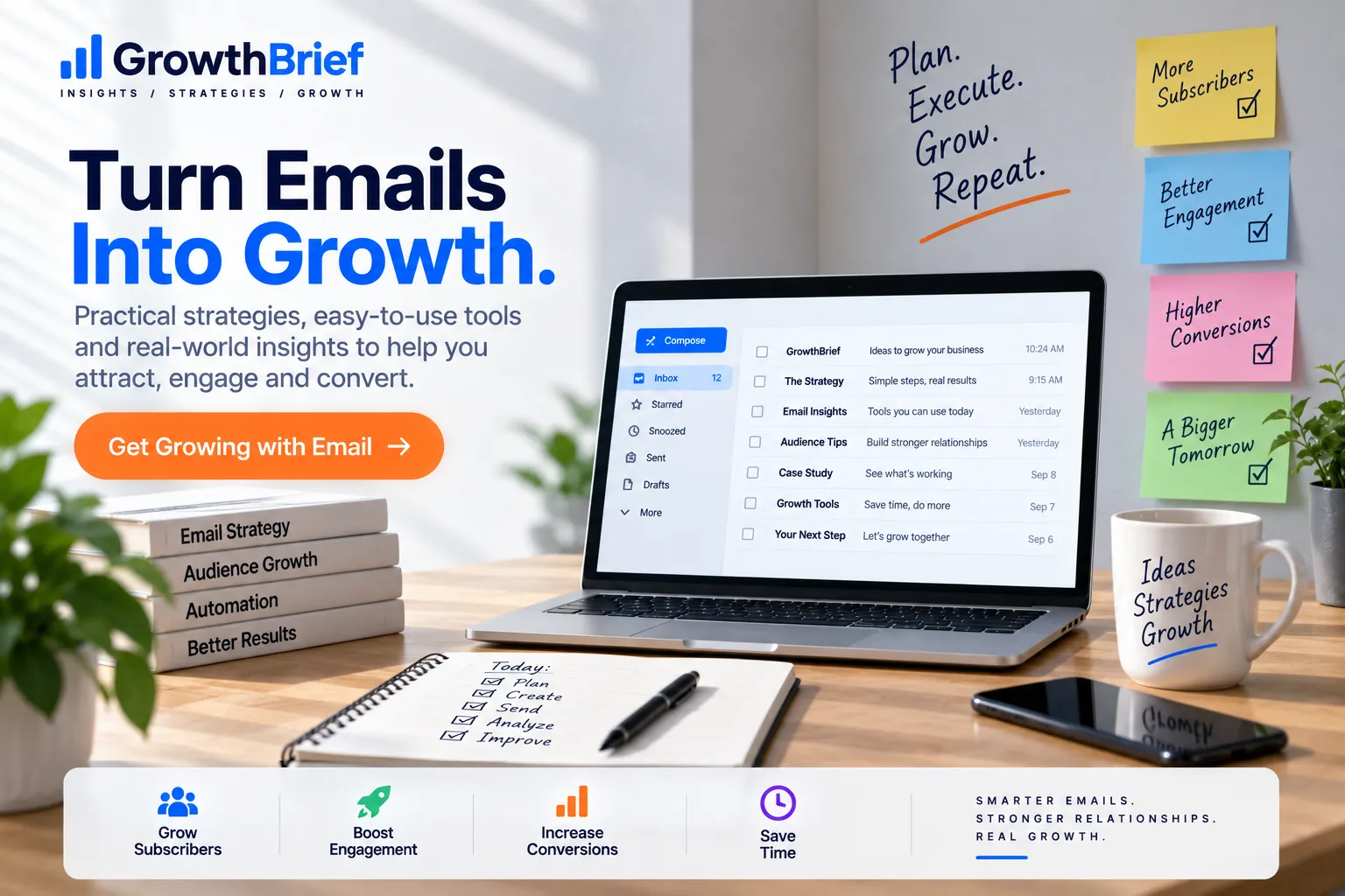 Email marketing strategy planning visual with campaign workspace elements